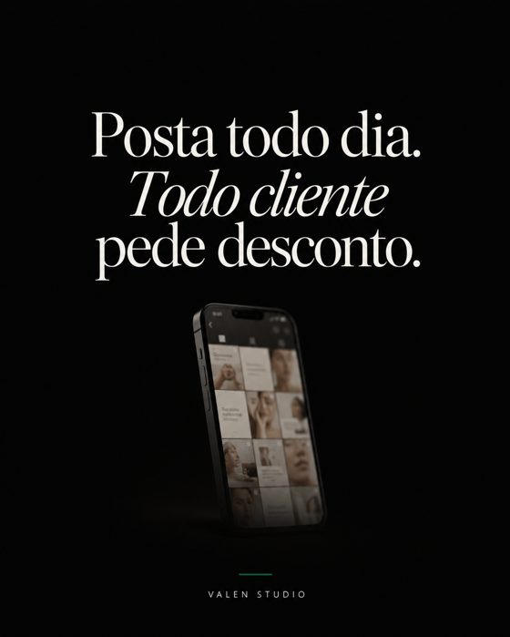 Capa do post Posta todo dia. Todo cliente pede desconto.